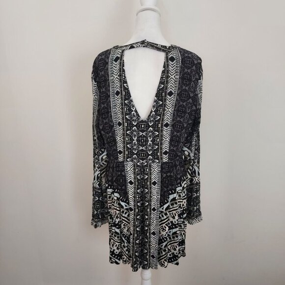Free People Tegan Border Printed Mini Dress Size 12 - Picture 2 of 16